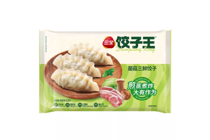 San Quan Dumpling King Mushroom 三全饺子王菌菇三鲜饺子 420GM（VIP会员价：RM11.90）